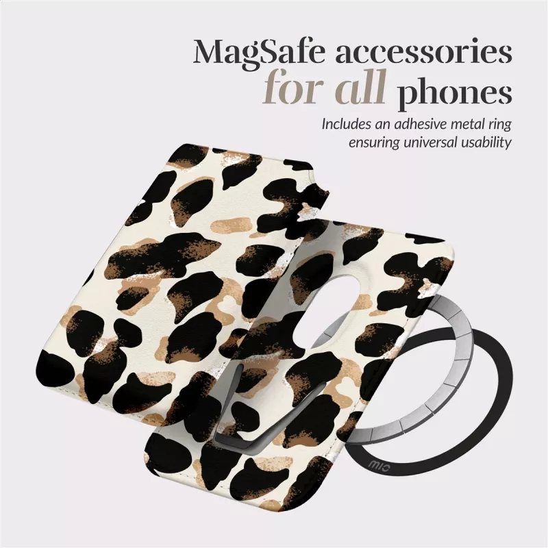 MIO Leopard Magsafe Case compatibel met kaarthouder