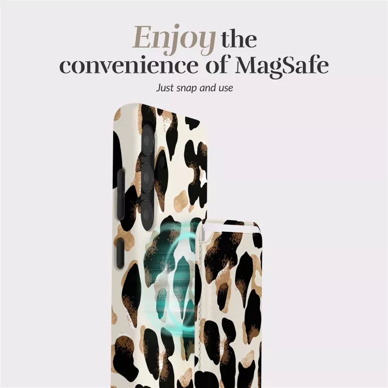 MIO Leopard Magsafe Case compatibel met kaarthouder