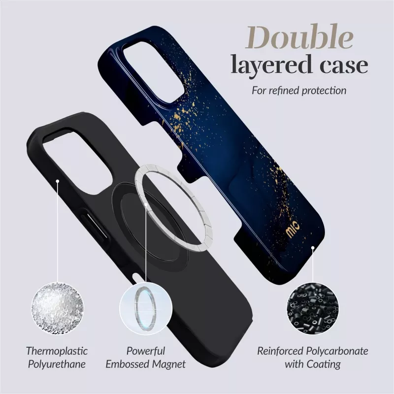 MIO Midnight Sparkle MagSafe-hoes compatibel voor iPhone 13/14/15