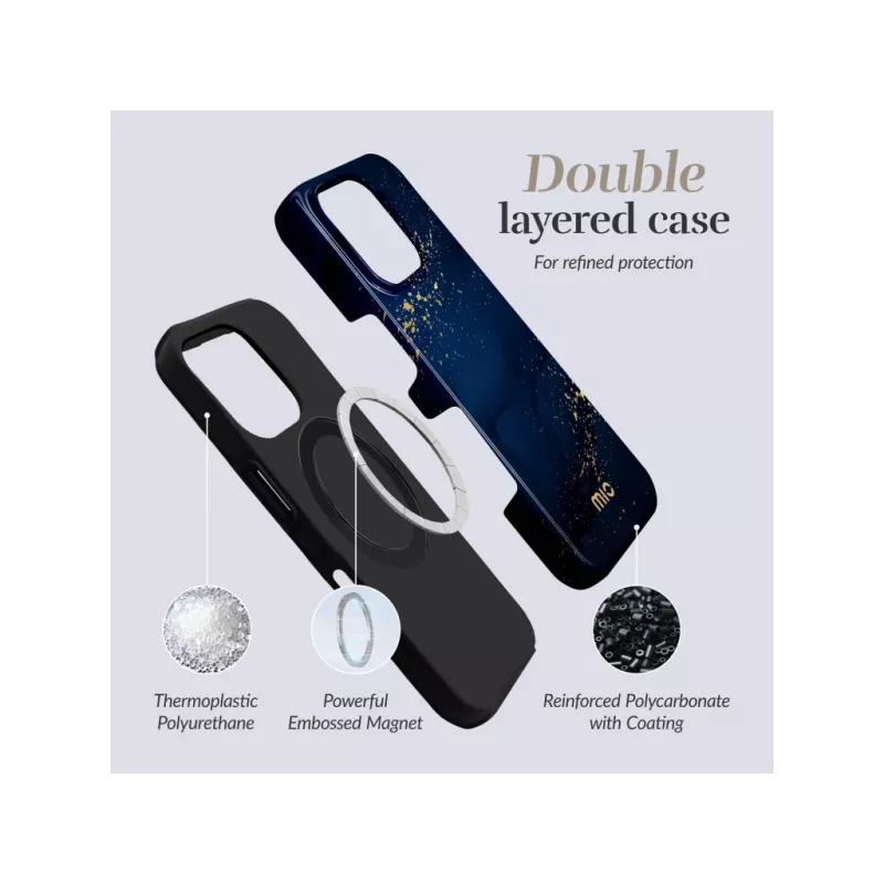 MIO Midnight Sparkle MagSafe-hoes compatibel voor iPhone 17 Pro