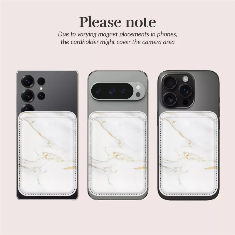 MIO White Marble MagSafe-hoesje compatibel kaarthouder