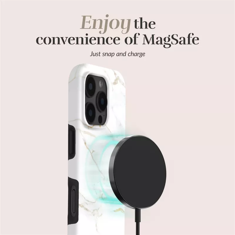 MIO White Marble MagSafe-hoesje compatibel met Samsung S25+ 5G