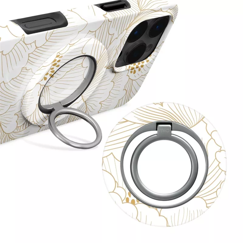 MIO White Roses MagSafe-hoesje compatibel ringhouder