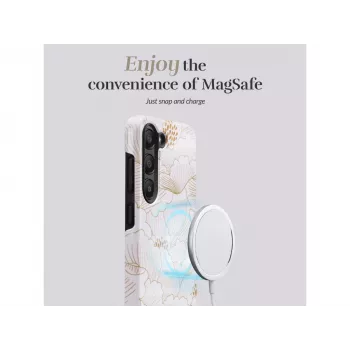 MIO White Roses Magsafe compatibele hoes voor Samsung S24 5G