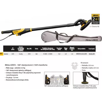 Mirka LEROS 225mm gipsplaatschuurmachine 5mm slag 350W