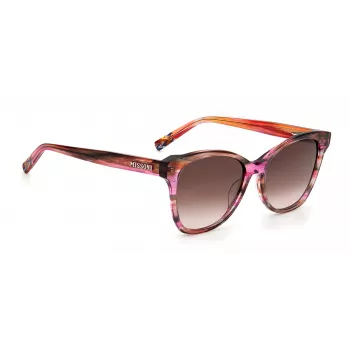 MISSONI dameszonnebril MIS0007S8CCHA - Havana bruin acetaat rechthoekig frame met bruine verloopglazen