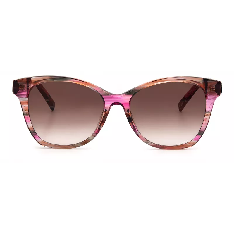 MISSONI dameszonnebril MIS0007S8CCHA - Havana bruin acetaat rechthoekig frame met bruine verloopglazen