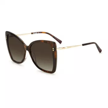 MISSONI dames zonnebril MIS0083S086 - vlinder acetaat montuur, bruine verloopglazen, 58 mm