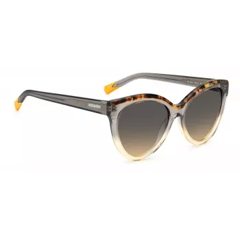 MISSONI dameszonnebril MIS0088SMQEF7 - Rechthoekig acetaat montuur, UV400-bescherming, 57 mm glazen