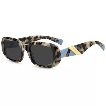 MISSONI dames zonnebril MIS0220SC9K Havana acetaat vierkant montuur grijs verloop glas 52/20/140 mm