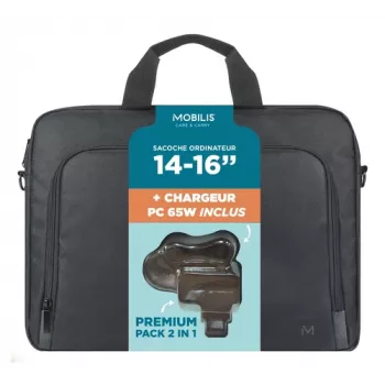 Mobilis TheOne Briefcase Toploading 14-16 + 65W laptopoplader