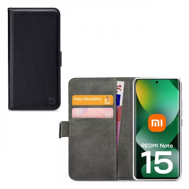 Mobilize Classic Gelly Wallet Book Case voor Xiaomi Redmi Note 15 5G, zwart