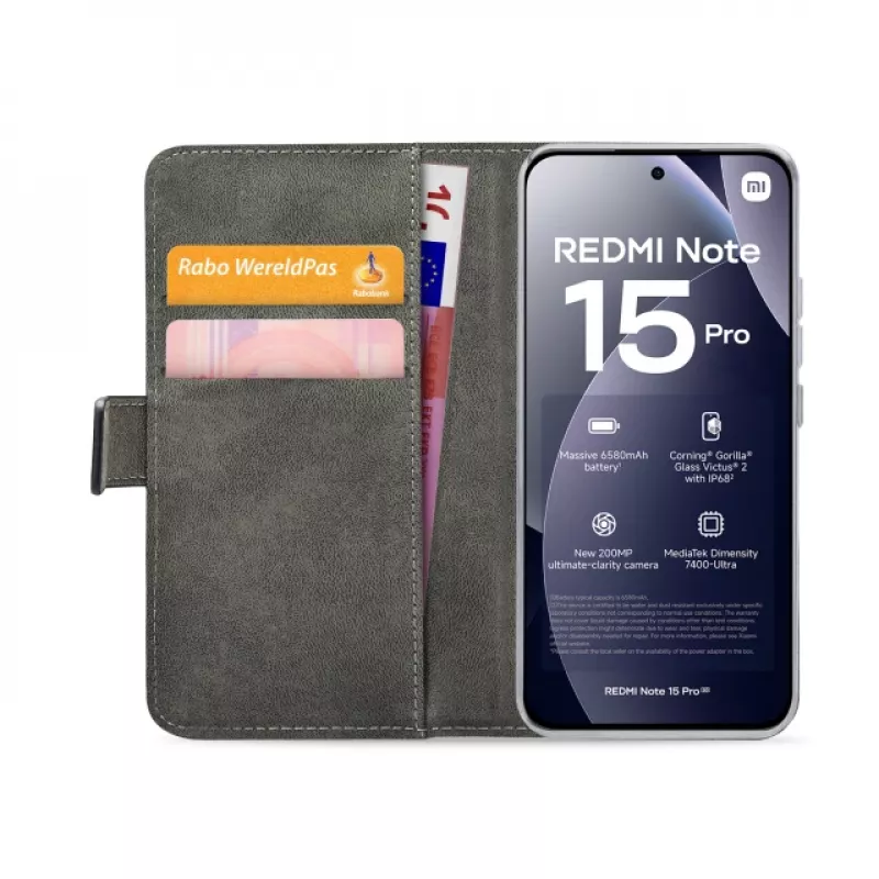 Mobilize Classic Gelly Wallet Book Case Xiaomi Redmi Note 15 Pro zwart