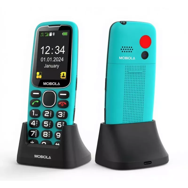 Mobiola MB4120 feature phone, Turquoise