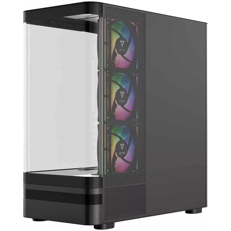 MODECOM Volcano AQ100 ARGB Midi-Tower PC-behuizing - Zwart
