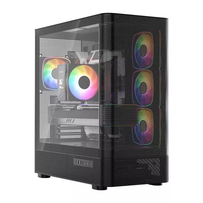 MODECOM Volcano AQ300 ARGB midi tower zwart