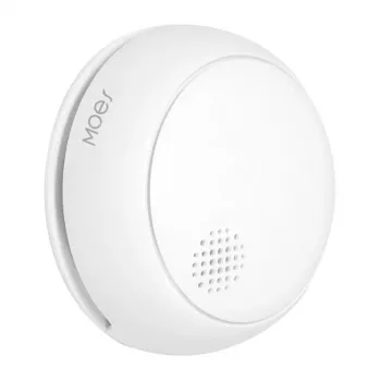 MOES SSD01 ZigBee slimme fotoelektrische rookmelder met 85dB sirene, Tuya app-meldingen, CR123A batterijvoeding, wit