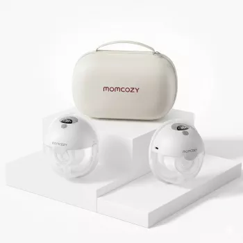 Momcozy M5 smart draagbare borstkolf – shell borstkolf | app-bediening, draadloos, dubbel, grijs