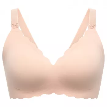 Momcozy YN46 naadloze ondersteunende bh met bloemenpatroon voedingsbh push-up beige maat M