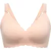 Momcozy YN46 naadloze ondersteunende bh met bloemenpatroon en Jelly Strip, push-up, beige bloemen, maat XL