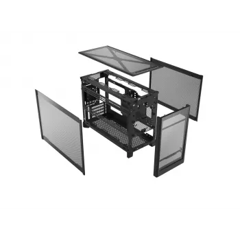 Montech TEN (B) mini-tower pc-behuizing, gehard glas, zwart, Micro-ATX/Mini-ITX