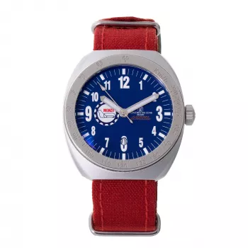 Montres de Luxe unisex quartz horloge 42mm RVS behuizing blauwe wijzerplaat leren band 09MON-ALKZBLU
