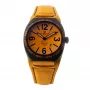 MONTRES DE LUXE unisex horloge 09BK-2502 40mm RVS zwart leer