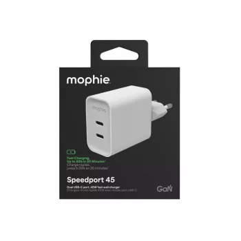 Mophie ROC GaN 45W dual USB-C wandlader - wit