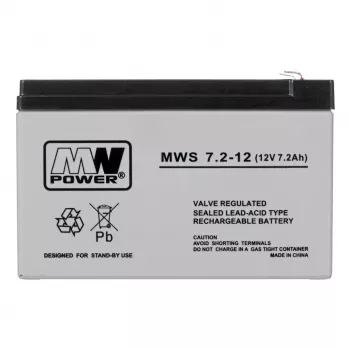MPL Power Elektro MWS 7.2-12 UPS-accu lood-zuur VRLA AGM 7.2Ah 12V