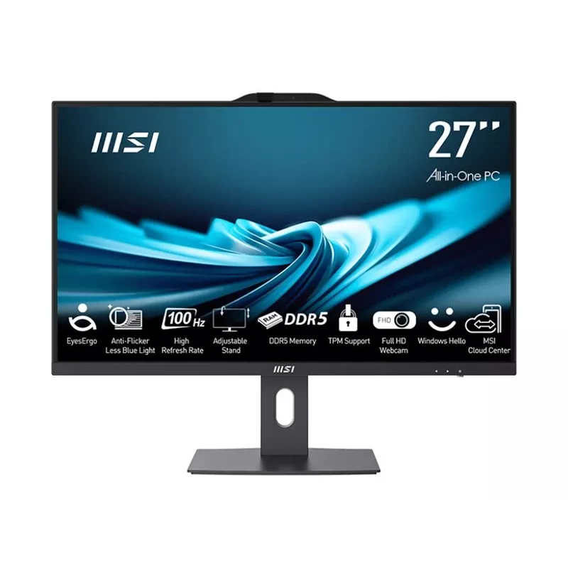 MSI All-in-One PRO AP272P 14M-496EU - 27 inch Full HD IPS, Intel Core i5-14400, 16GB RAM, 512GB SSD, Windows 11 Pro, zwart
