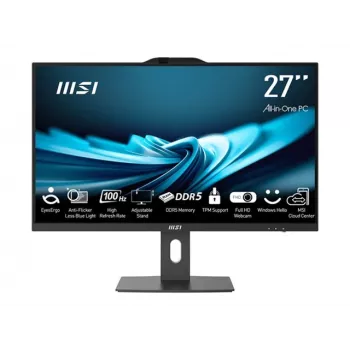 MSI All-in-One PRO AP272P 14M-496EU - 27 inch Full HD IPS, Intel Core i5-14400, 16GB RAM, 512GB SSD, Windows 11 Pro, zwart