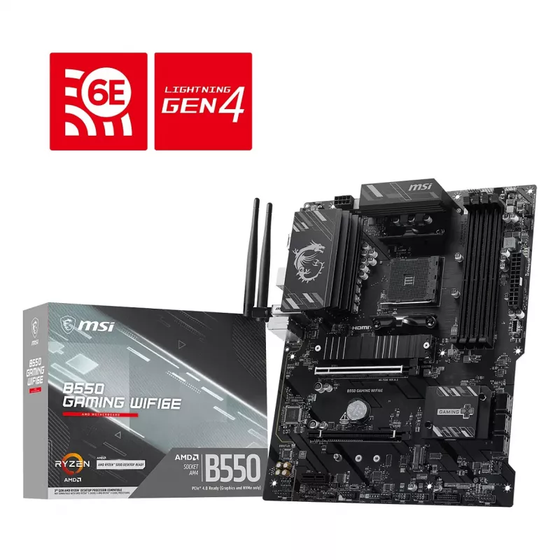 MSI B550 GAMING WIFI6E moederbord - AMD B550, socket AM4, ATX, DDR4, Wi-Fi 6E