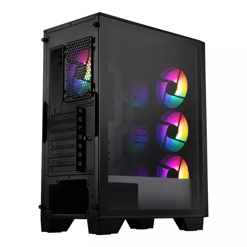 MSI MAG FORGE 130A Airflow ATX mid-tower gaming-behuizing - Zwart, gehard glas, 4x ARGB-ventilator