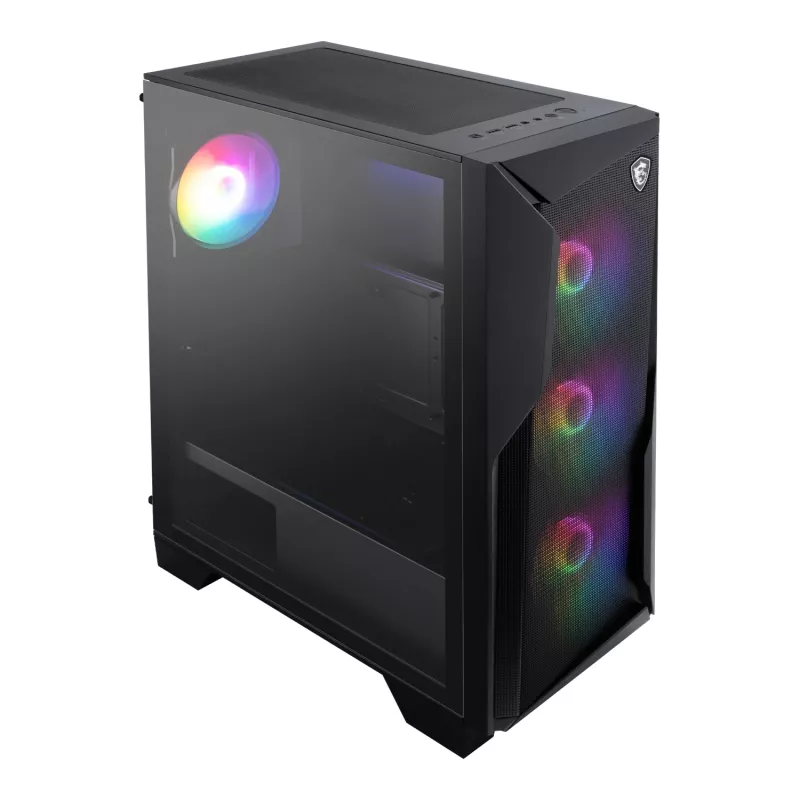 MSI MAG FORGE 130A Airflow ATX mid-tower gaming-behuizing - Zwart, gehard glas, 4x ARGB-ventilator