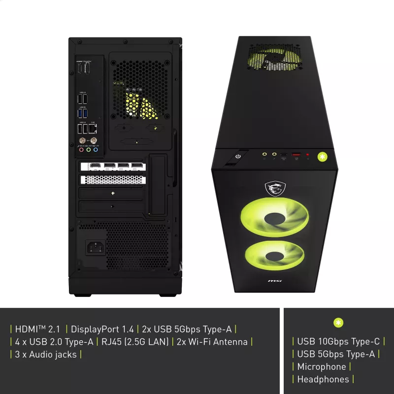 MSI MAG Infinite S AI 2NVM7-002AT Desktop-PC (Zwart/Transparant, Windows 11 Home)