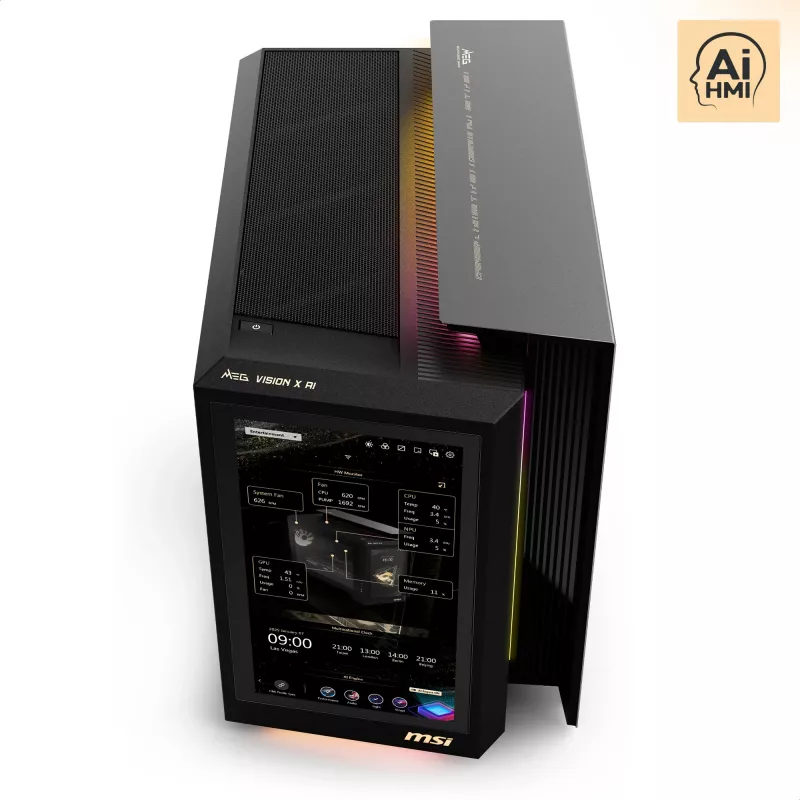 MSI MEG Vision X AI 2NVV9-285AT desktop-pc (zwart/transparant, Windows 11 Home)