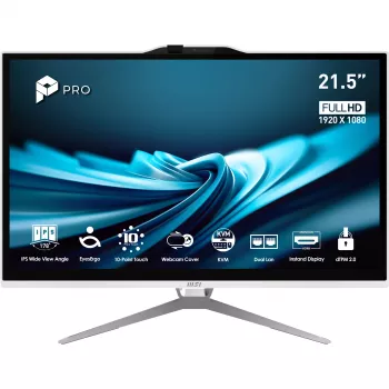 MSI Pro AP222T 14MA-605EU Intel Core i3-14100 21,5 inch Full HD IPS touchscreen all-in-one-pc, 8GB DDR5, 512GB SSD, Windows 11 Home