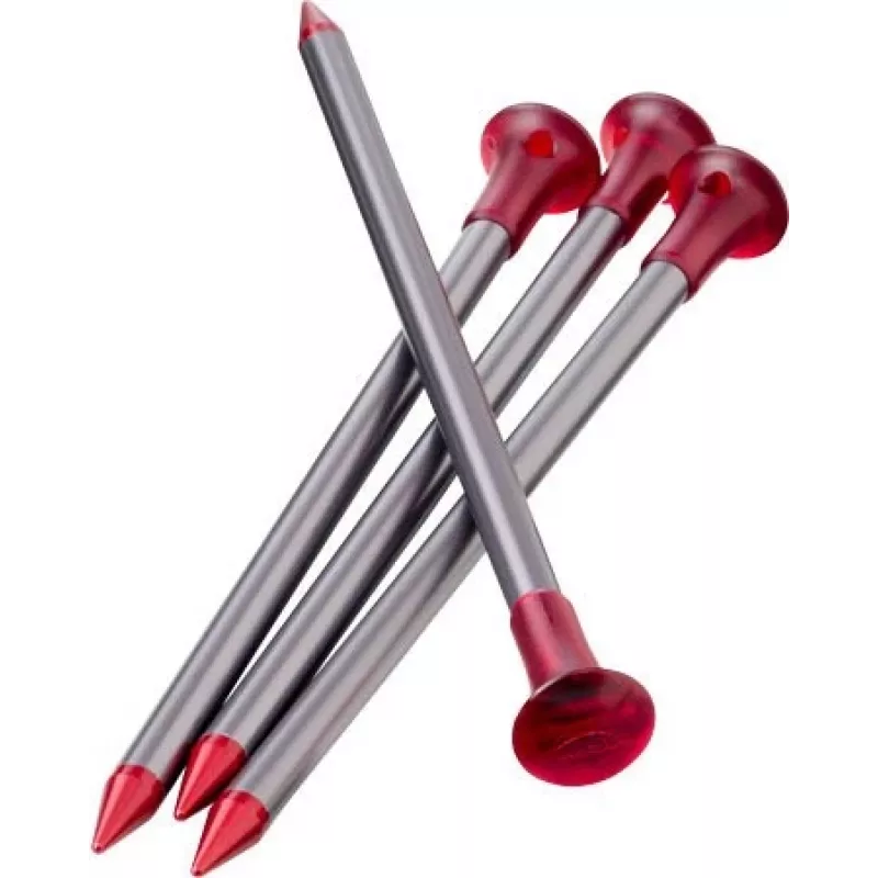 MSR Carbon-Core haring aluminium, koolstofvezel rood, zilver 4 stuks