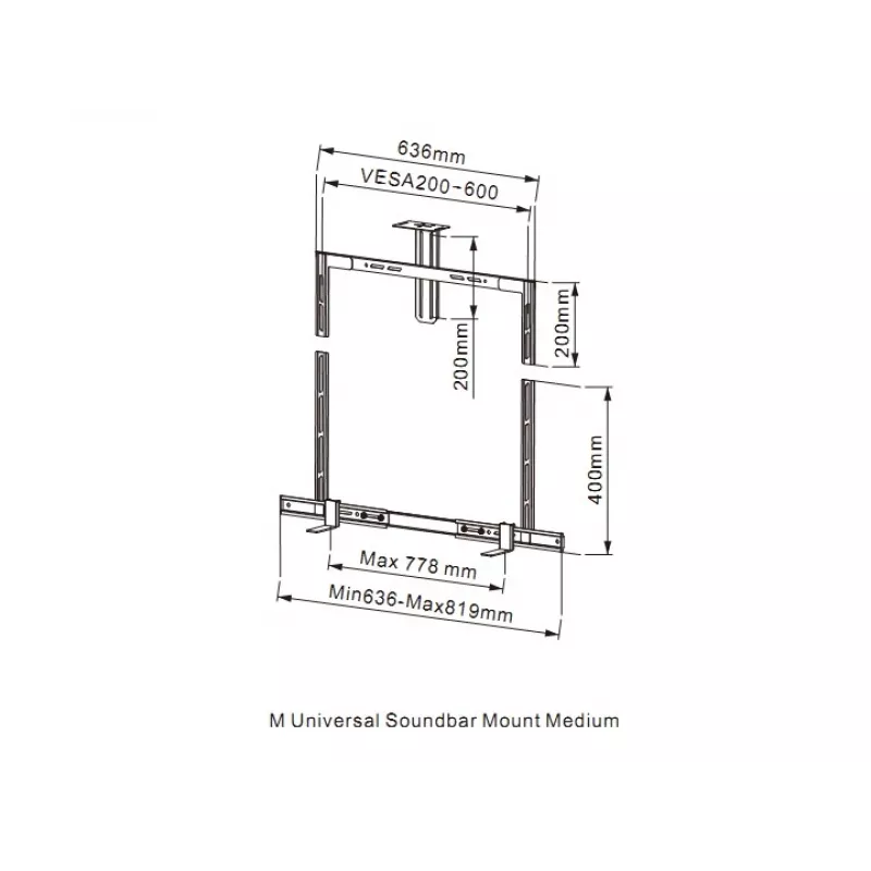 Multibrackets M universele soundbar-houder en camerahouder medium