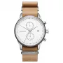 MVMT dames horloge D-MV01-WT (42mm) – witte wijzerplaat, witte leren band