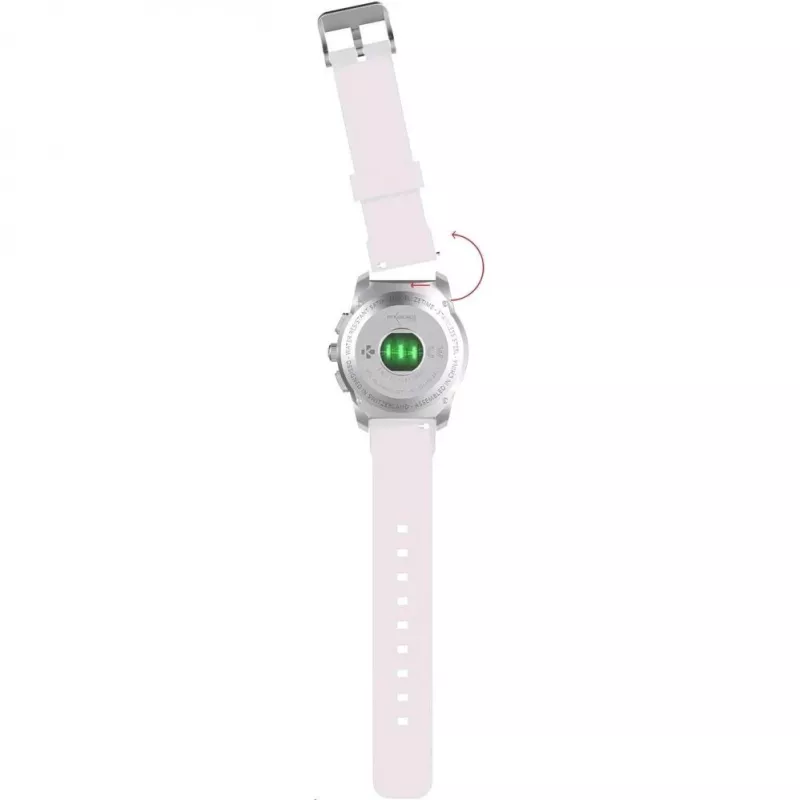 MyKronoz ZeTime smartwatch zilver/wit siliconen vlak