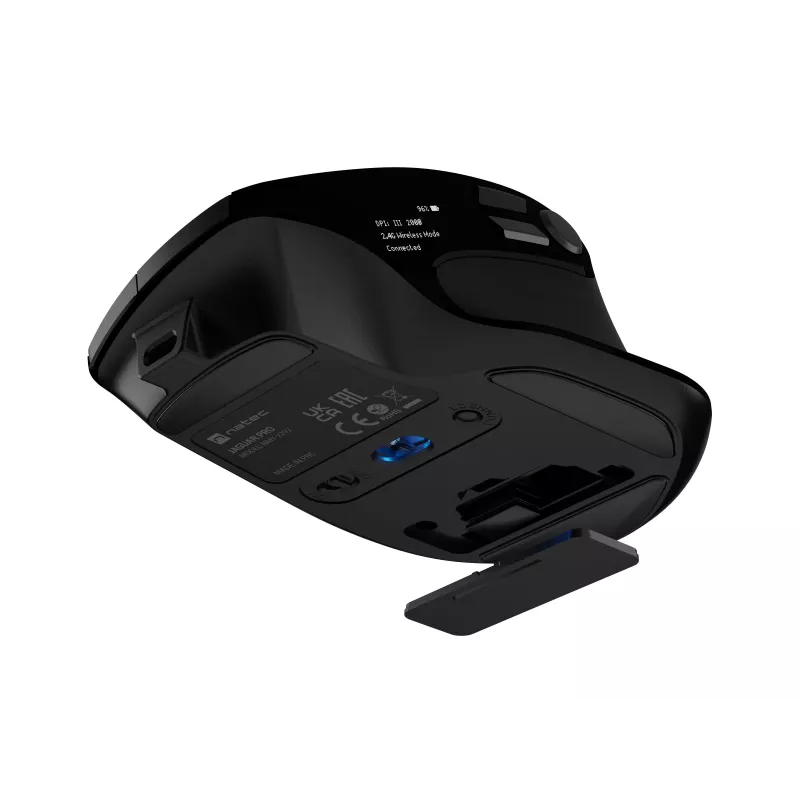 Natec Jaguar Pro draadloze gaming-muis, 2,4 GHz + Bluetooth, 4000 DPI, zwart