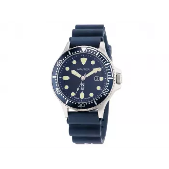 Nautica Coral Bay heren duikhorloge NAPCBS304 43mm blauwe siliconenband