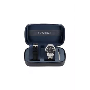 Nautica heren NAPPBF205 quartz chronograaf horloge 42 mm blauw siliconen