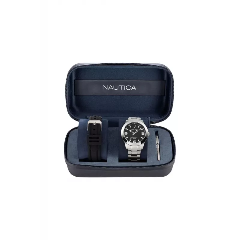 Nautica heren NAPPBF205 quartz chronograaf horloge 42 mm blauw siliconen