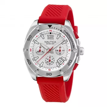 Nautica heren Pacific Beach chronograaf blauwe wijzerplaat siliconenband horloge NAPTCF205
