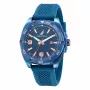 Nautica heren Porthole chronograaf quartz horloge NAPTCF201 44mm blauwe wijzerplaat siliconen band
