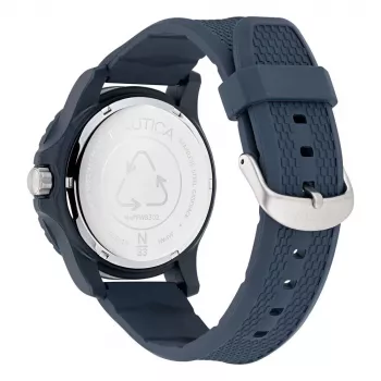 Nautica heren quartz-chronograaf horloge NAPFWS302 45mm blauwe wijzerplaat siliconenband