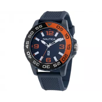 Nautica heren quartz-chronograaf horloge NAPFWS302 45mm blauwe wijzerplaat siliconenband
