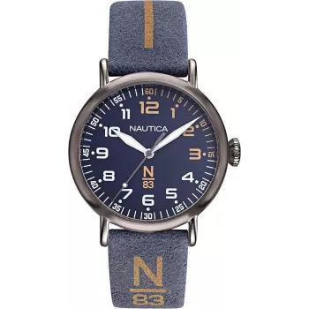 NAUTICA herenhorloge NAPWLF919 40mm blauwe wijzerplaat siliconenband